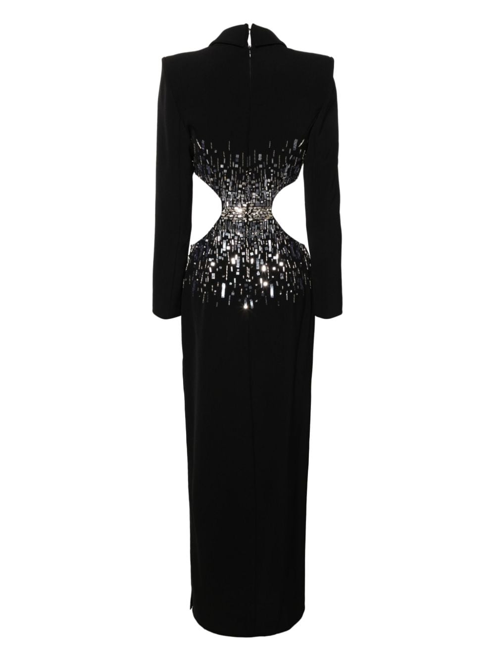 Elisabetta Franchi crystal-embellished cut-out maxi dress - Zwart