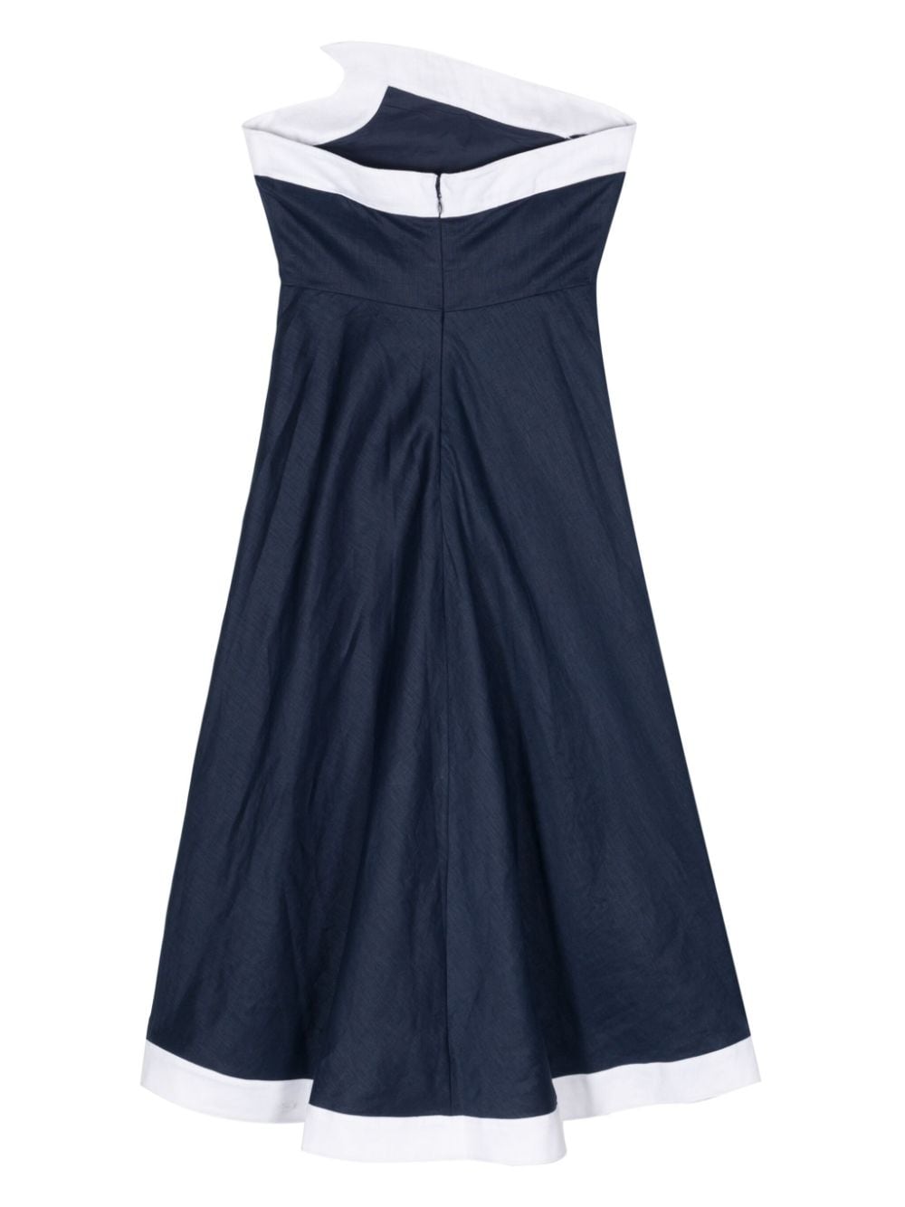 STAUD Sirani asymmetric linen dress - Blauw