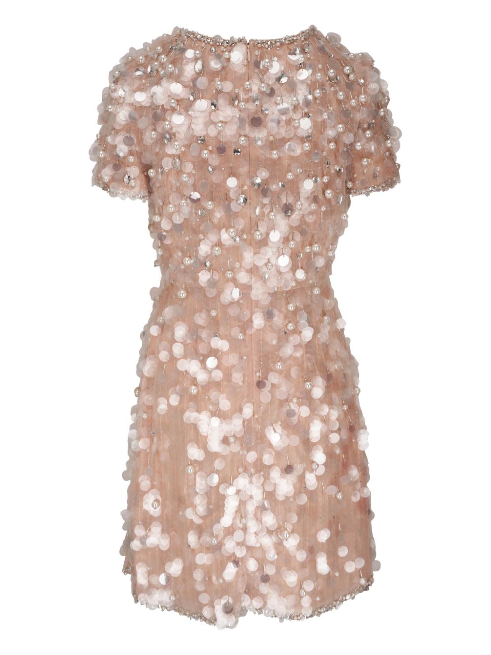 Carolina Herrera Mini-jurk verfraaid met kralen - Beige