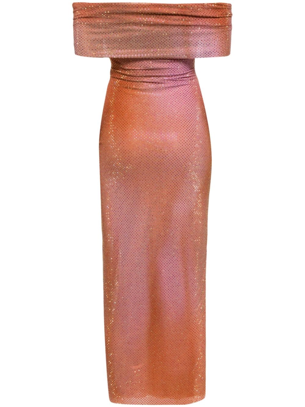 Self-Portrait Midi-jurk met afwerking van stras - Oranje