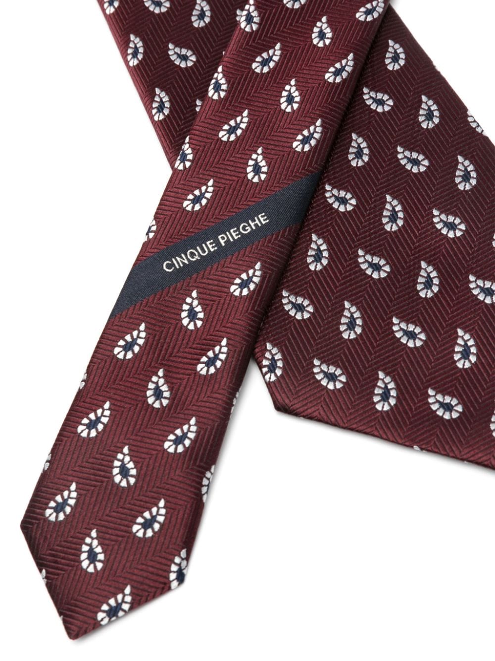 Zegna geometric-pattern silk tie - Rood