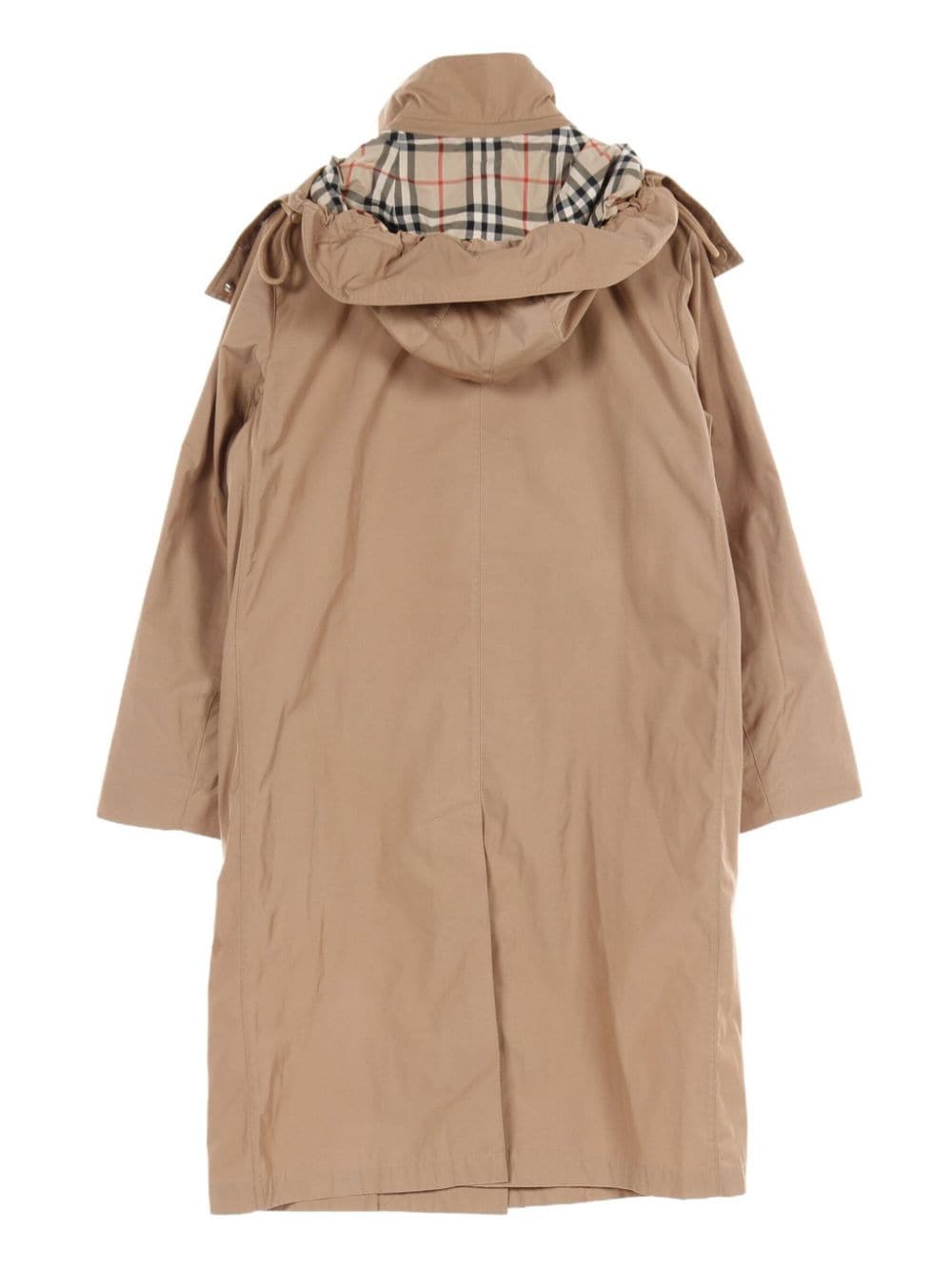 Burberry Pre-Owned 2000s House Check lining hooded trench coat - Beige