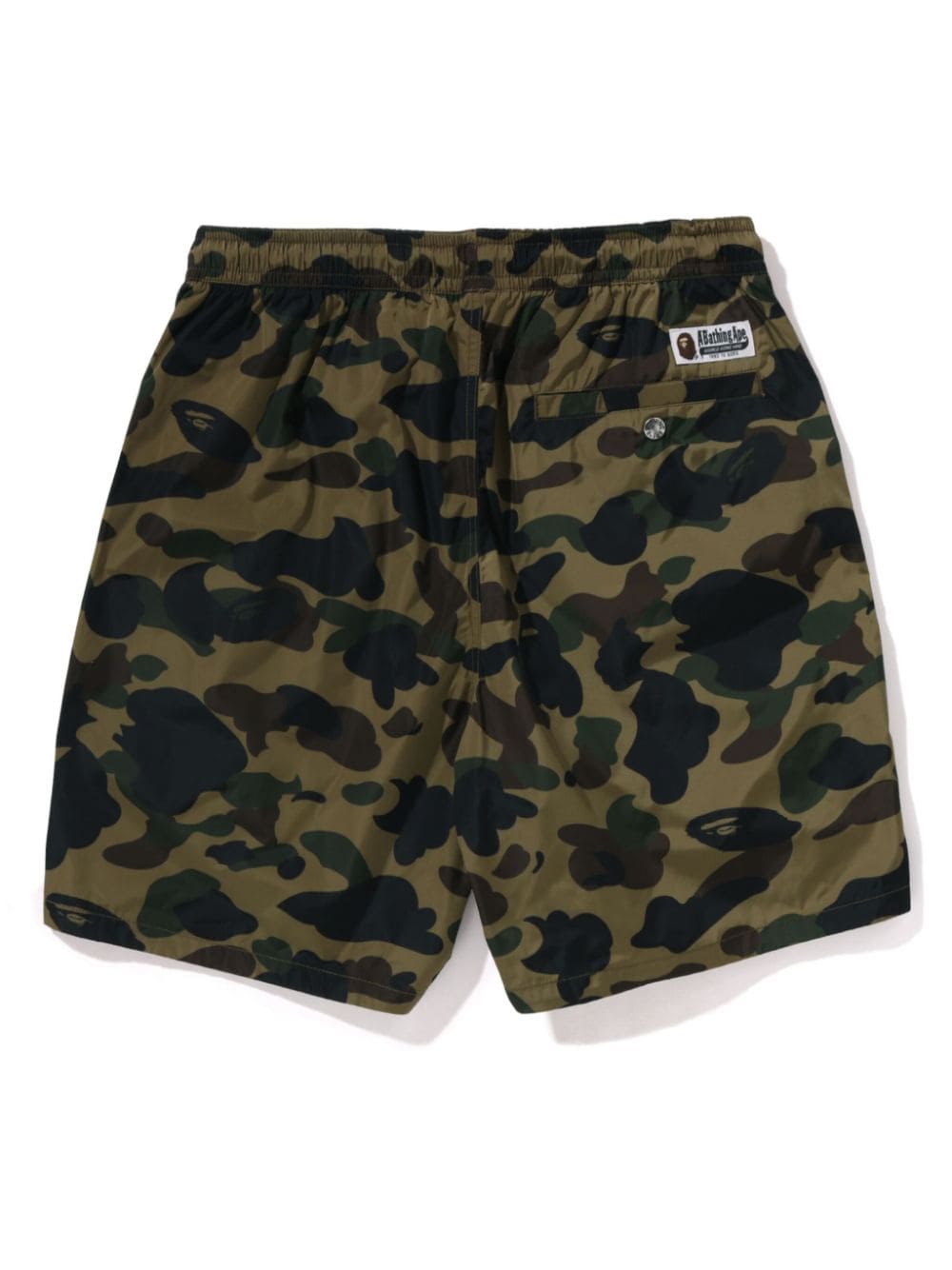 A BATHING APE camouflage-print embroidered-logo shorts - Groen