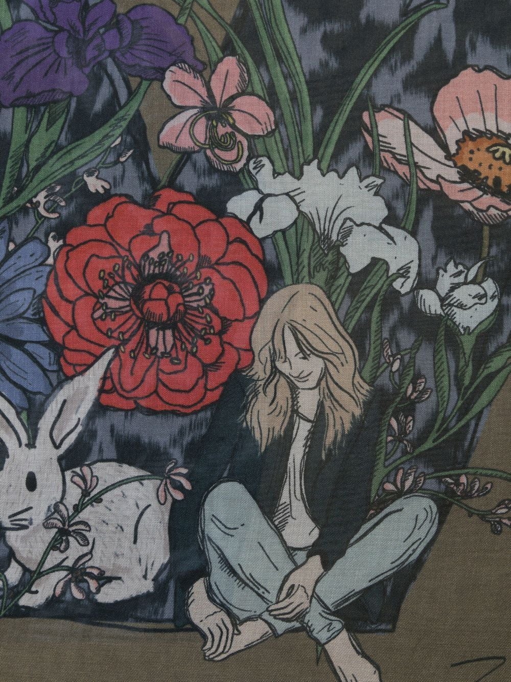 Zadig&Voltaire Sjaal met bloemenprint - Groen