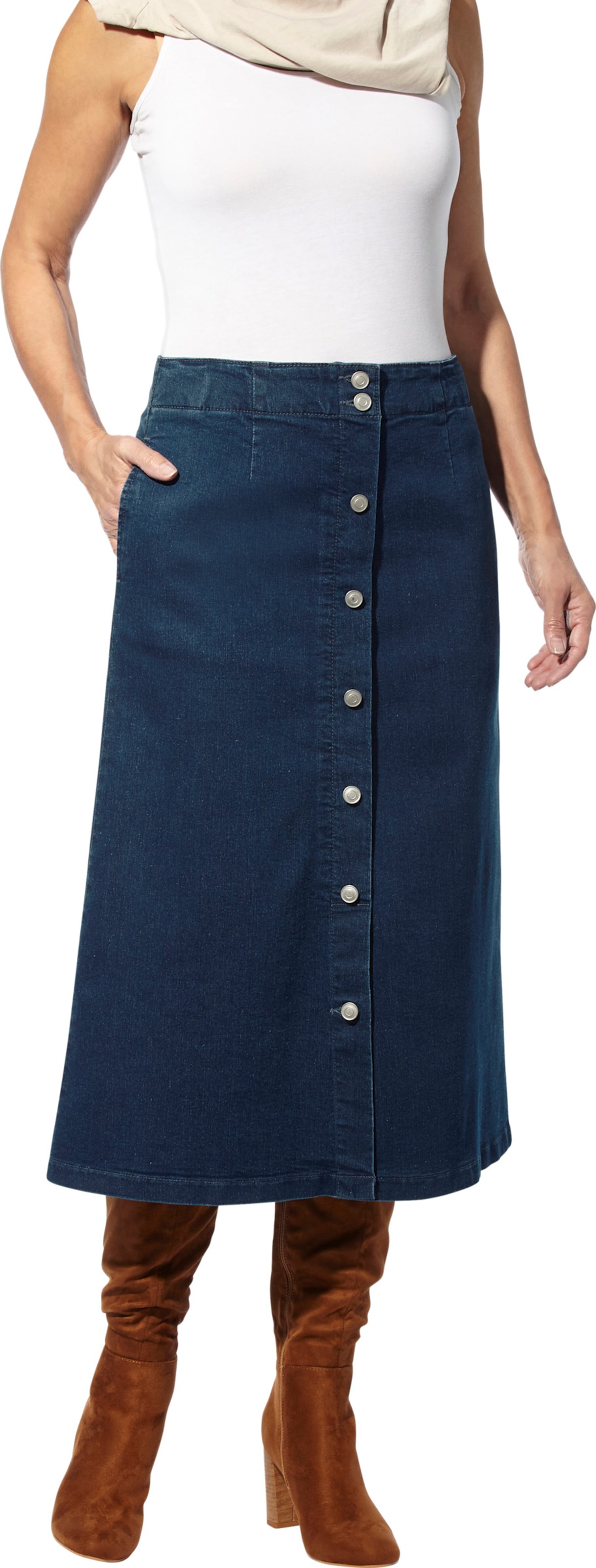 Your Look... for less! Dames Jeansrok blue-stonewashed Maat
