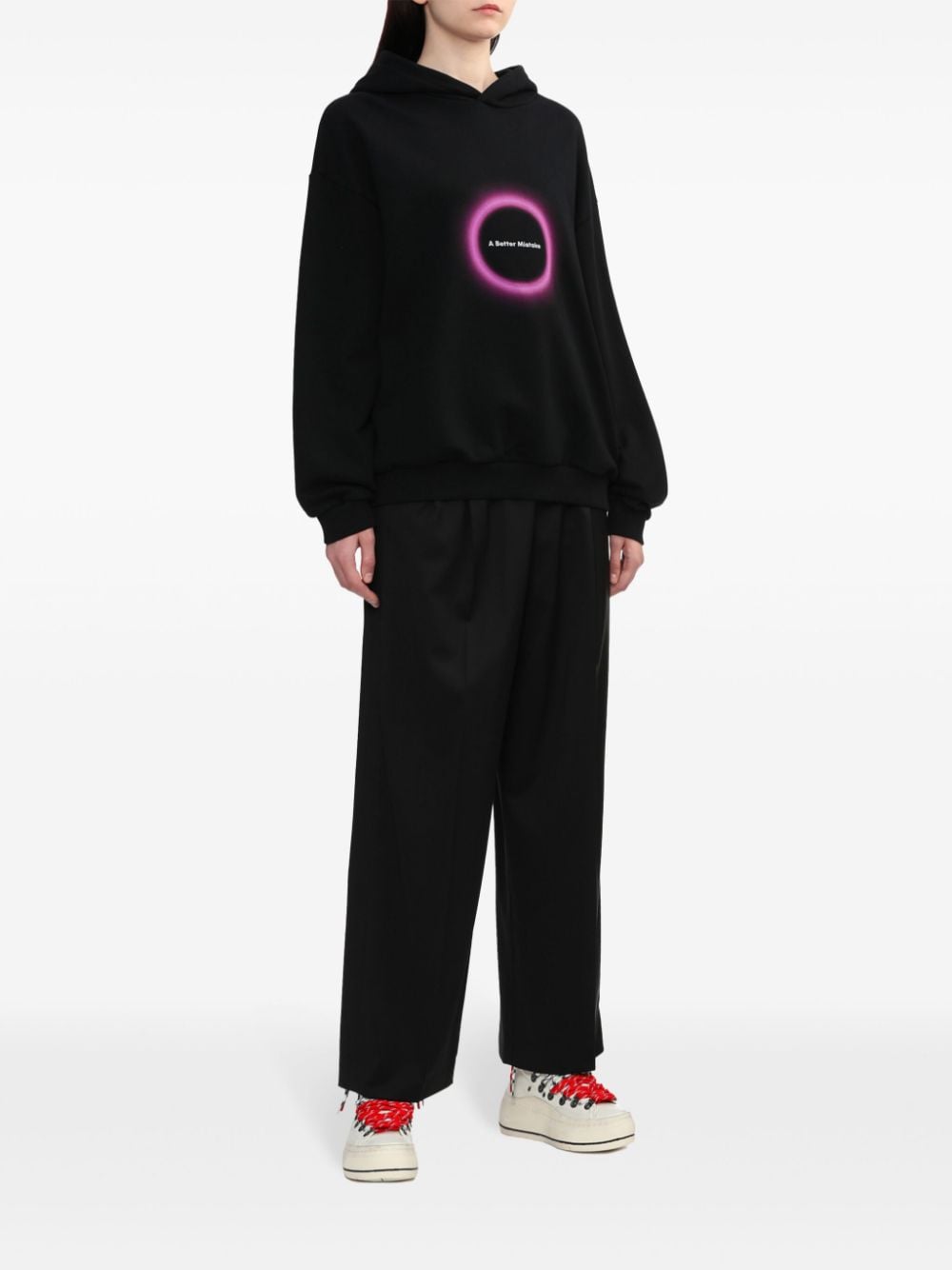 A BETTER MISTAKE slogan-print hoodie - Zwart