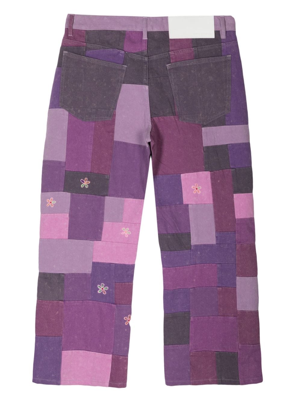 Glass Cypress patchwork straight jeans - Paars