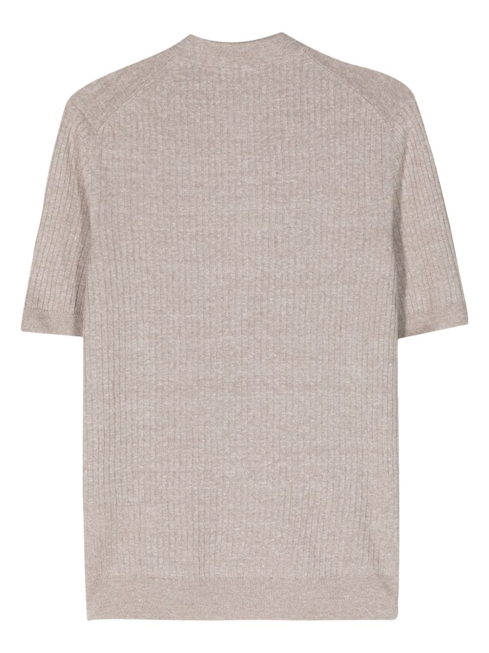 Barba ribbed-knit linen-blend polo shirt - Beige