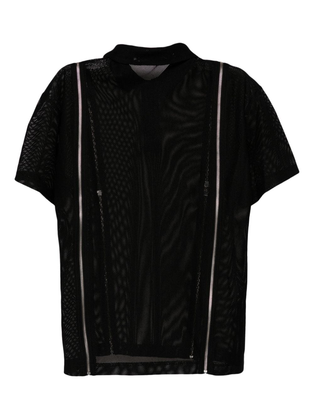 Olly Shinder double-zip mesh polo shirt - Zwart