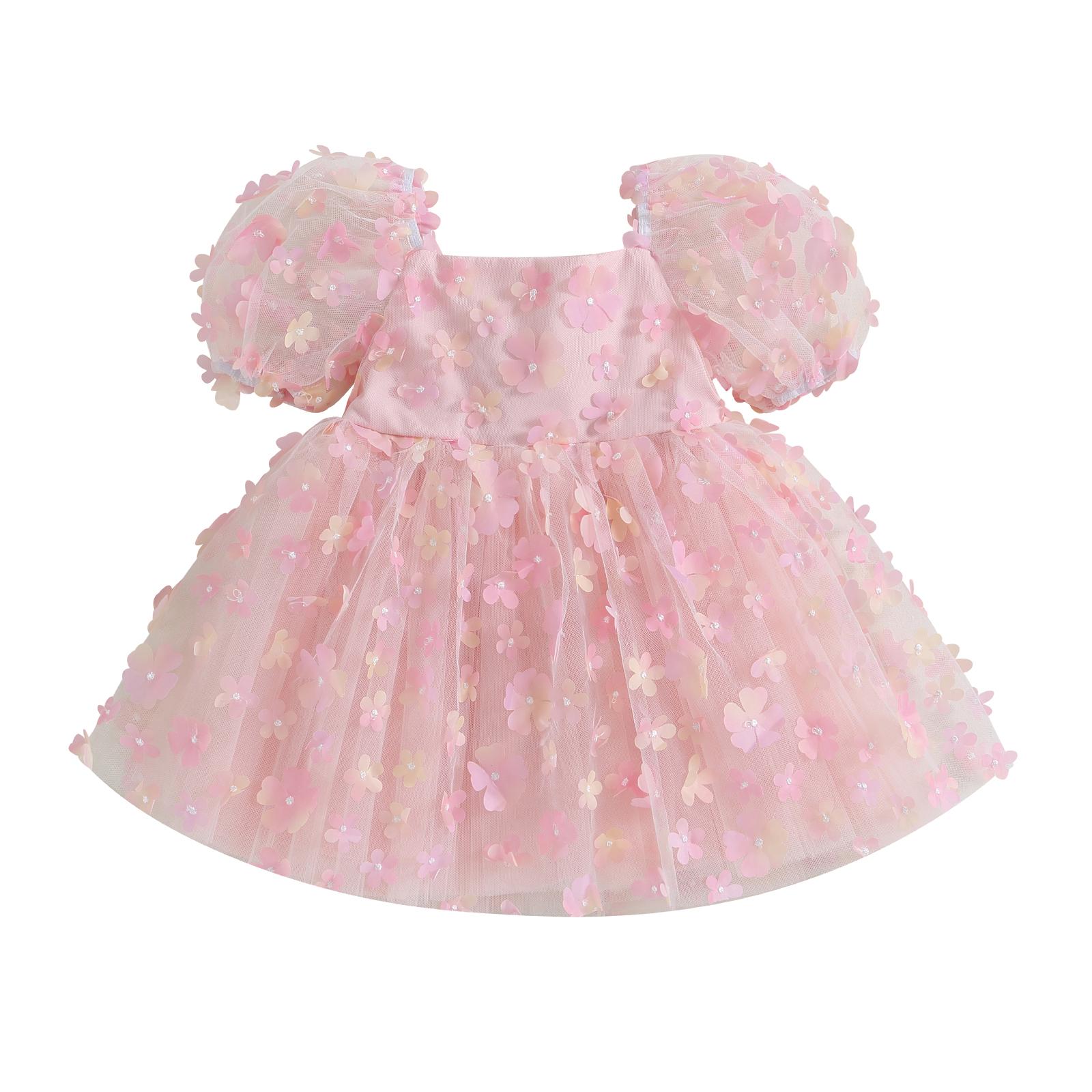 Little Fashionistas Summer Infant Baby Girl Outfits Mesh Lace Patchwork Ruffle Bodysuit Dress and Headband Cute Clothes 1-6 Years