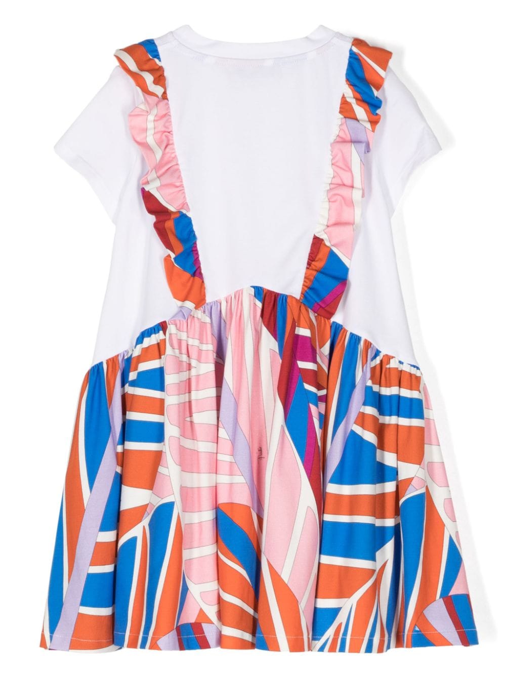 PUCCI Junior geometric-print cotton-blend dress - Wit