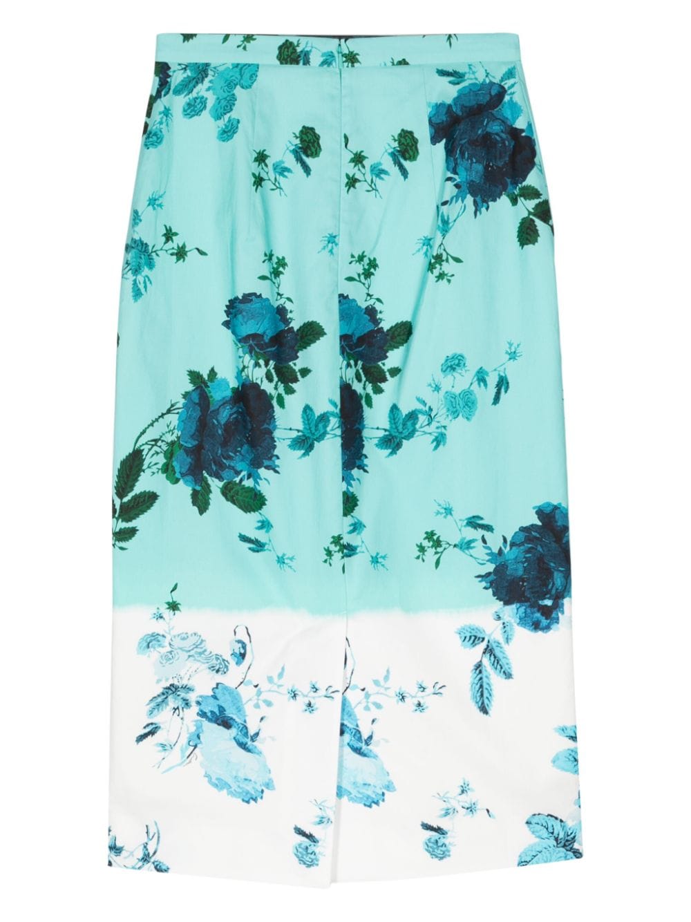 Erdem floral-print pencil skirt - Blauw
