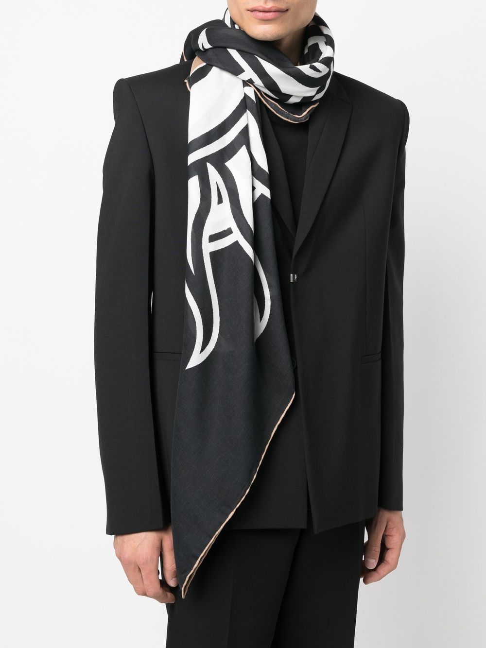 Givenchy Sjaal met logoprint - Zwart