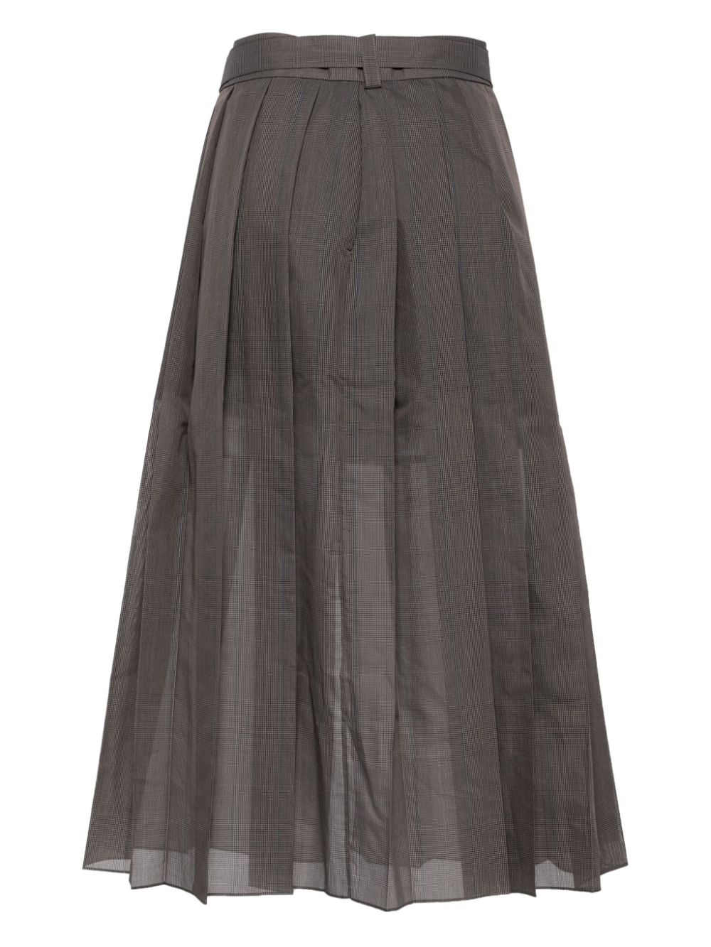 Sacai belted pleated midi skirt - Bruin