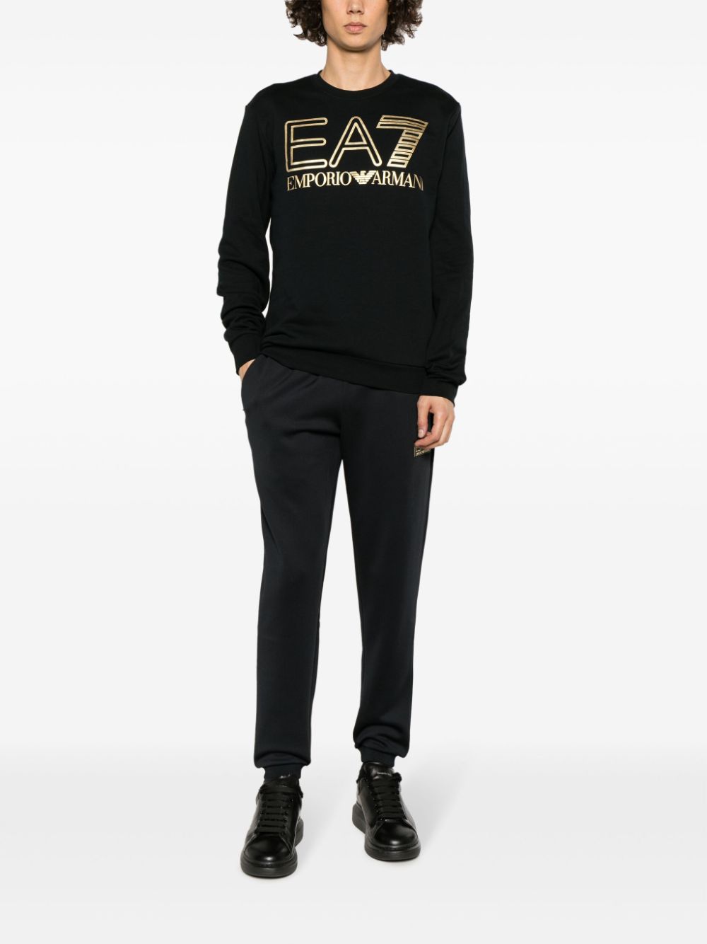 Ea7 Emporio Armani Sweater met logoprint - Zwart