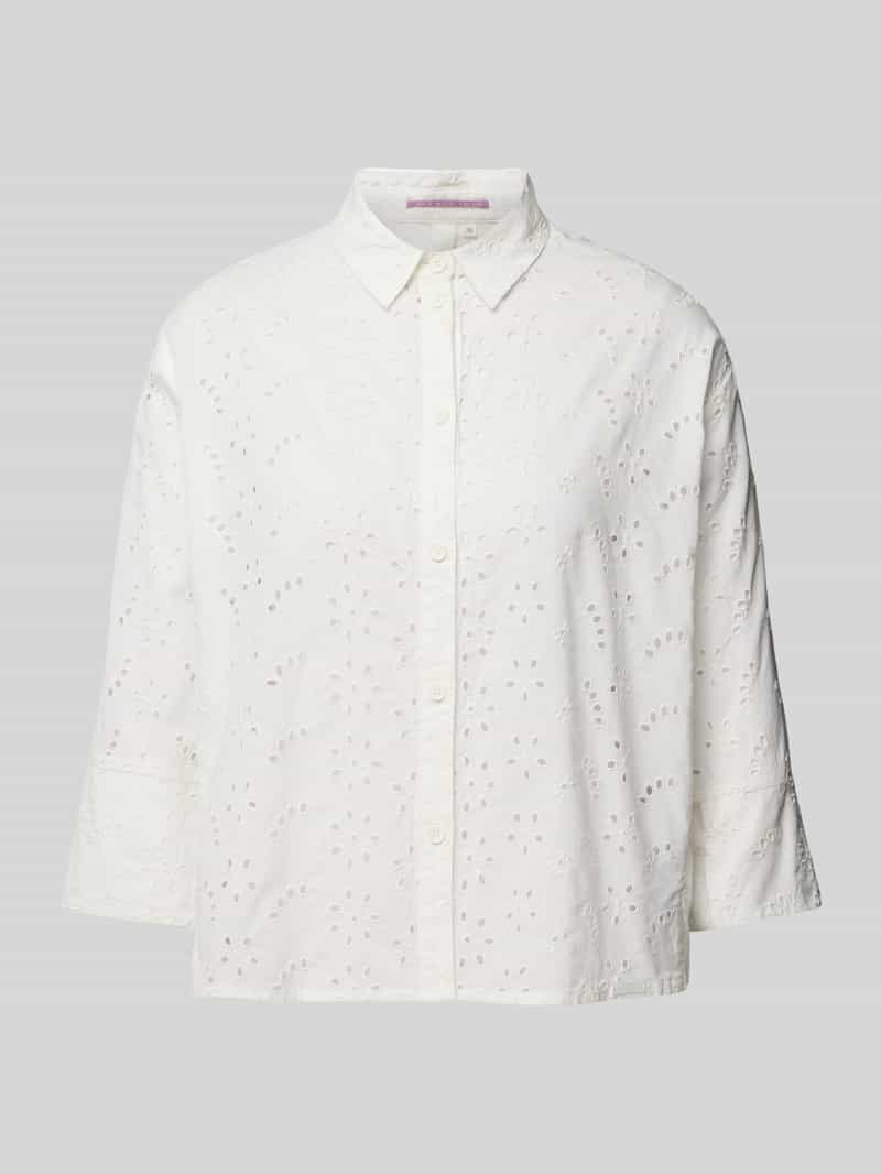 QS Blouse met broderie anglaise