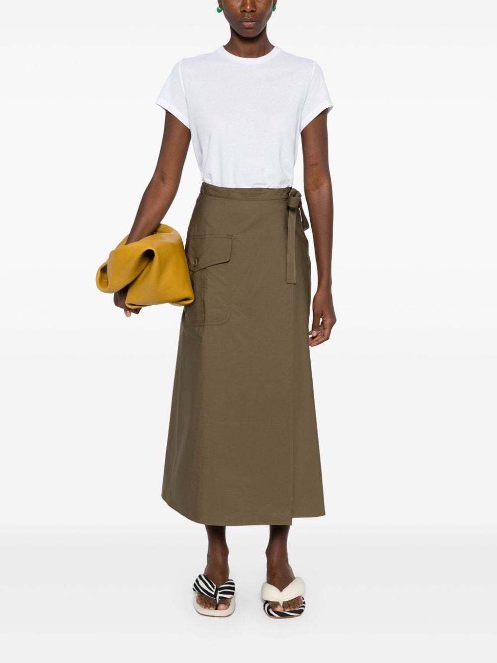 ASPESI cotton wrap skirt - Groen
