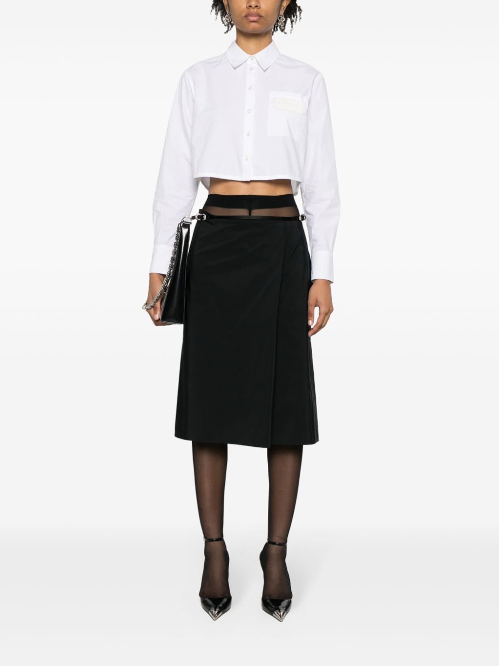 Givenchy Voyou taffeta wrap skirt - Zwart