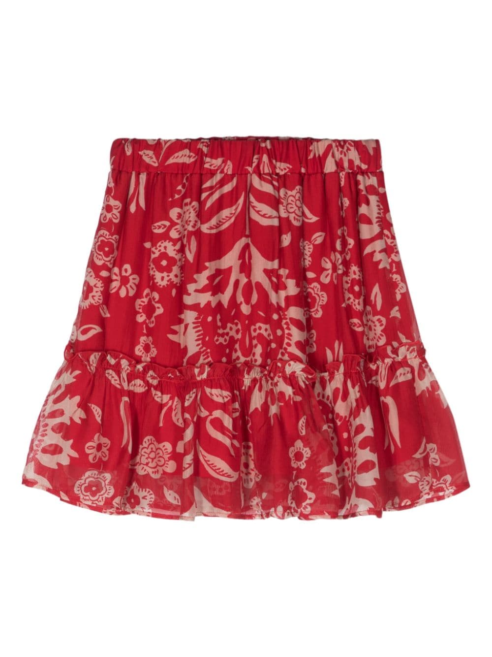 LIU JO floral-print chiffon miniskirt - Rood