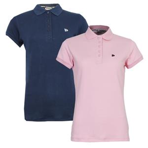 Donnay Donnay Dames - 2-Pack - Polo Shirt Lisa - Donkerblauw & Shadow Pink