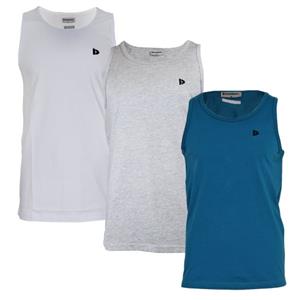 Donnay Donnay Heren - 3-Pack - Singlet James - Wit/Lichtgrijs/Petrol