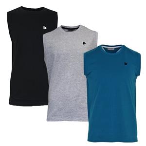 Donnay Donnay Heren - 3-Pack - Mouwloos T-shirt Stan -Zwart/Lichtgrijs/Petrol