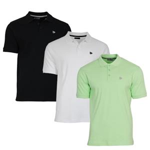 Donnay Donnay Heren - 3-Pack - Polo shirt Noah - Zwart / Wit / Lemon Green