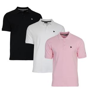 Donnay Donnay Heren - 3-Pack - Polo shirt Noah - Zwart / Wit / Shadow Pink