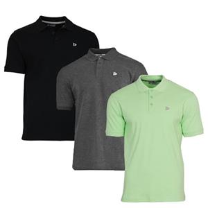 Donnay Donnay Heren - 3-Pack - Polo shirt Noah - Zwart / Donkergrijs / Lemon Green