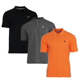 Donnay Donnay Heren - 3-Pack - Polo shirt Noah - Zwart / Donkergrijs / Apricot