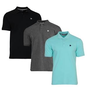 Donnay Donnay Heren - 3-Pack - Polo shirt Noah - Zwart / Donkergrijs / Aruba Blue