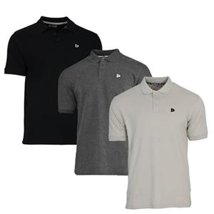 Donnay Donnay Heren - 3-Pack - Polo shirt Noah - Zwart / Donkergrijs / Sand