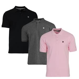 Donnay Donnay Heren - 3-Pack - Polo shirt Noah - Zwart / Donkergrijs / Shadow Pink