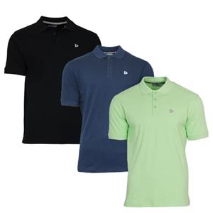 Donnay Donnay Heren - 3-Pack - Polo shirt Noah - Zwart / Navy / Lemon Green