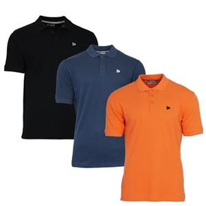 Donnay Donnay Heren - 3-Pack - Polo shirt Noah - Zwart / Navy / Apricot