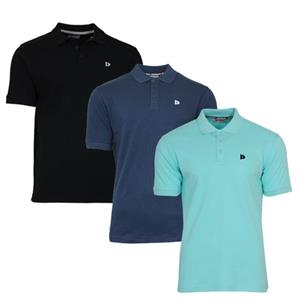 Donnay Donnay Heren - 3-Pack - Polo shirt Noah - Zwart / Navy / Aruba Blue