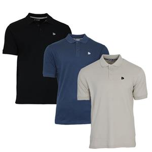 Donnay Donnay Heren - 3-Pack - Polo shirt Noah - Zwart / Navy / Sand