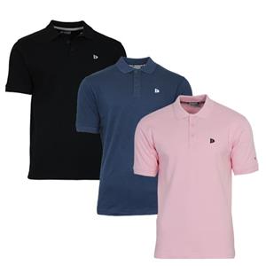 Donnay Donnay Heren - 3-Pack - Polo shirt Noah - Zwart / Navy / Shadow Pink