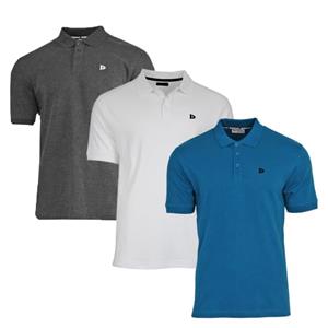 Donnay Donnay Heren - 3-Pack - Polo shirt Noah - Donkergrijs / Wit / Petrol Blue