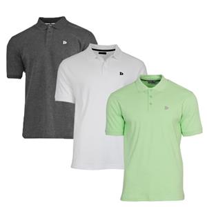 Donnay Donnay Heren - 3-Pack - Polo shirt Noah - Donkergrijs / Wit / Lemon Green