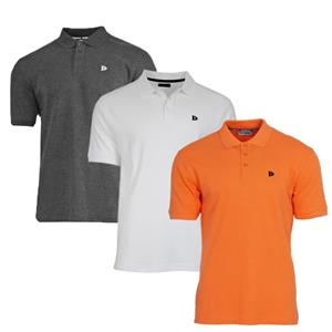 Donnay Donnay Heren - 3-Pack - Polo shirt Noah - Donkergrijs / Wit / Apricot