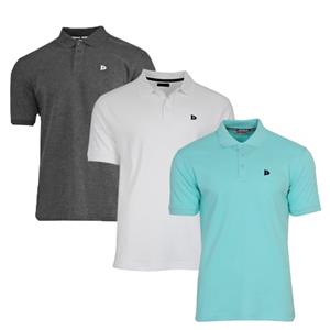 Donnay Donnay Heren - 3-Pack - Polo shirt Noah - Donkergrijs / Wit / Aruba Blue