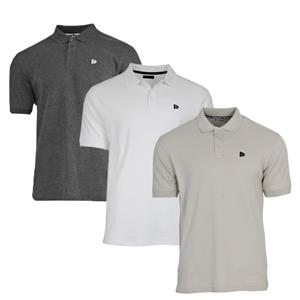 Donnay Donnay Heren - 3-Pack - Polo shirt Noah - Donkergrijs / Wit / Sand