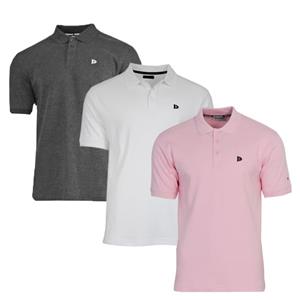 Donnay Donnay Heren - 3-Pack - Polo shirt Noah - Donkergrijs / Wit / Shadow Pink