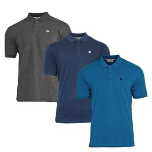 Donnay Donnay Heren - 3-Pack - Polo shirt Noah - Donkergrijs / Navy / Petrol Blue