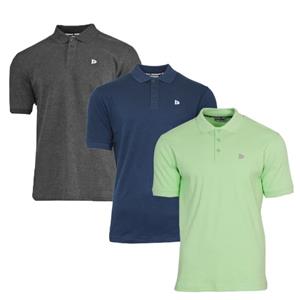 Donnay Donnay Heren - 3-Pack - Polo shirt Noah - Donkergrijs / Navy / Lemon Green