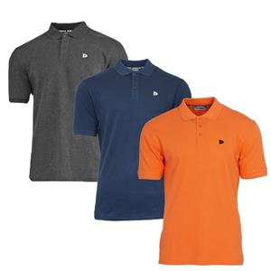 Donnay Donnay Heren - 3-Pack - Polo shirt Noah - Donkergrijs / Navy / Apricot