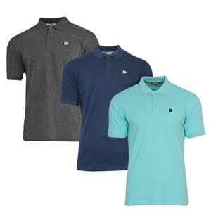 Donnay Donnay Heren - 3-Pack - Polo shirt Noah - Donkergrijs / Navy / Aruba Blue