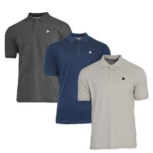 Donnay Donnay Heren - 3-Pack - Polo shirt Noah - Donkergrijs / Navy / Sand