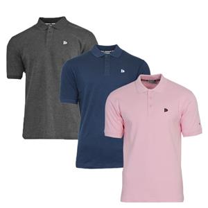 Donnay Donnay Heren - 3-Pack - Polo shirt Noah - Donkergrijs / Navy / Shadow Pink